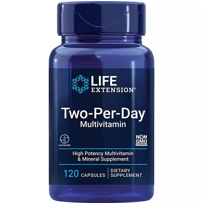 Life Extension; Multi-vitamin mineral supplement; Folic acid; Quercetin; 120 capsules