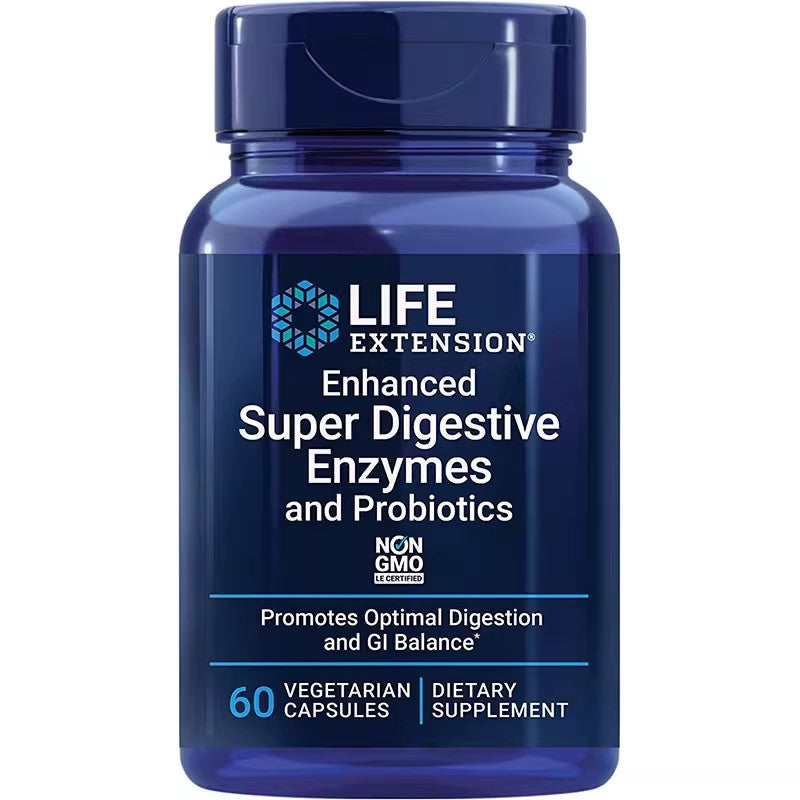 ife Extension EnhancedSuper Digestive Enzyme Probiotic Gut Health 60 pills
