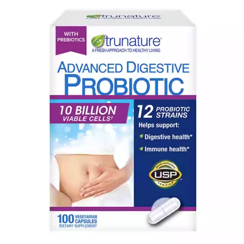 TruNature Digestive Probiotic Adult Probiotic Capsules 100 Count