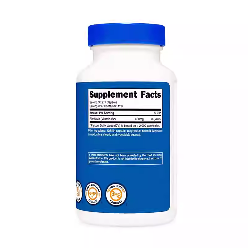 Nutricost Vitamin B2 Vitamin B2 Riboflavin Capsules 400mg 120 Pills