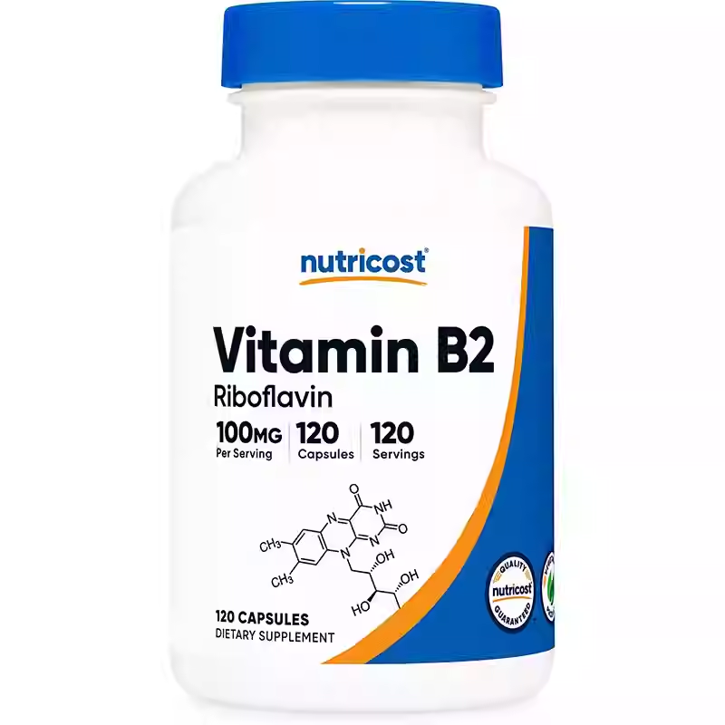 Nutricost Vitamin B2 Vitamin B2 Riboflavin Capsules 100mg 120 Pills