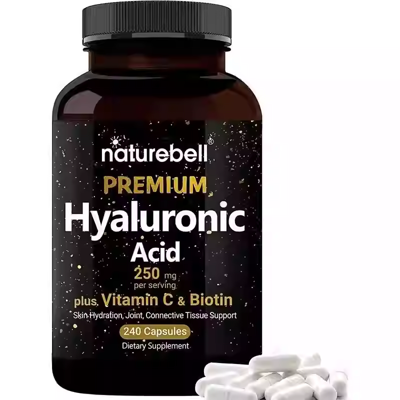 NatureBell Plant-Based Hyaluronic Acid Supplement 250mg Vitamin C 25mg 240 capsules