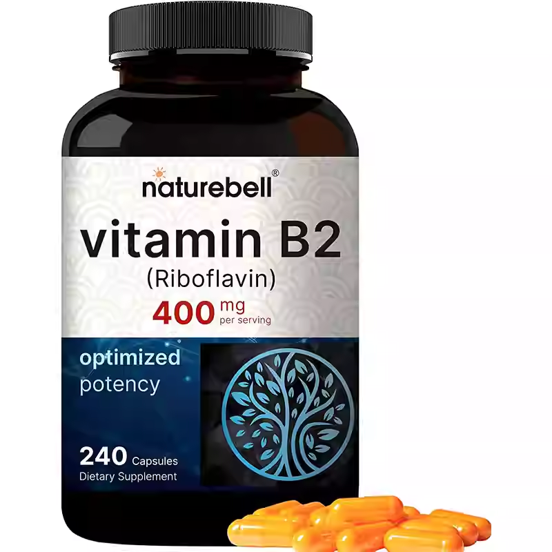 NatureBell Vitamin B2 Riboflavin 200mg Capsules 240 Pills Cell Energy Health