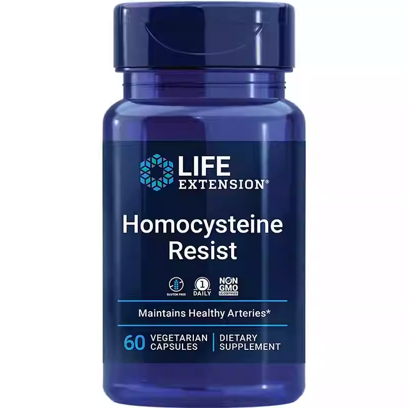 Life Extension Homocysteine Resistance Heart-Brain Cognitive Health 60ct.
