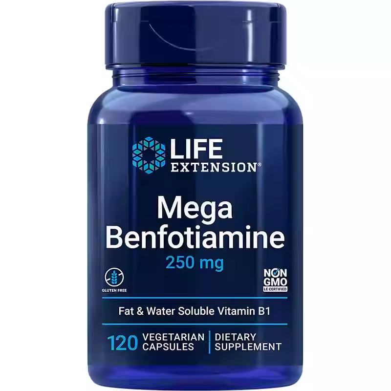 Life Extension Mega Benfotiamine Thiamine 120 capsules Benfotiamine