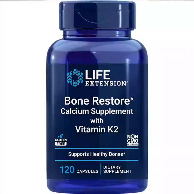 Life Extension Bone Restore Vitamin K2 Calcium Vitamin D3 Magnesium 120 Pills