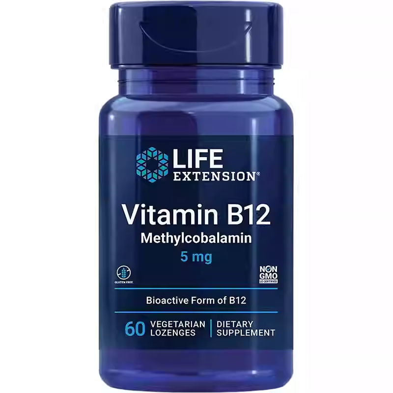 Life Extension Soluble Vitamin B12 Methylcobalamin 5mg Brain Health 60 tablets