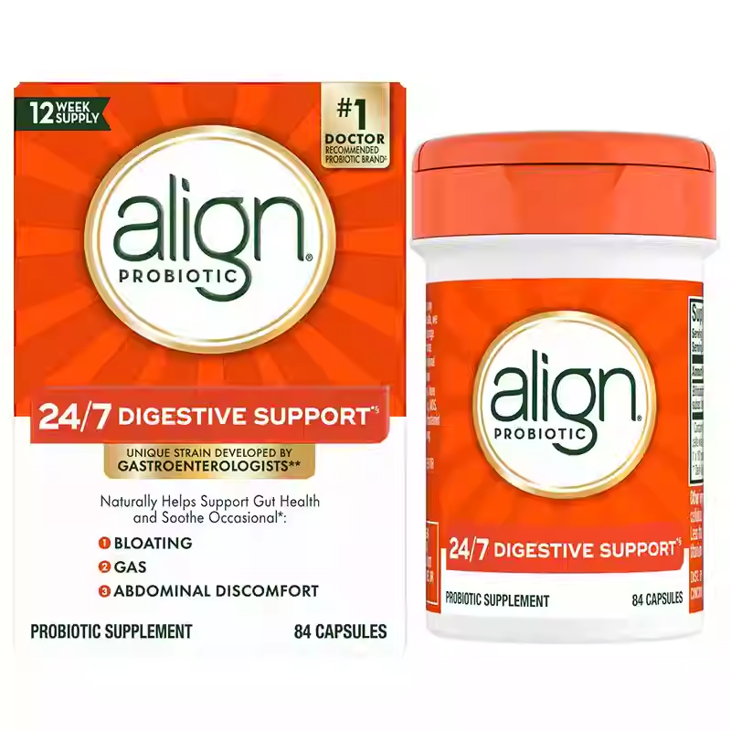 ALIGN Adult Probiotic Capsules for Gut Health and Digestion Support, 84 Count