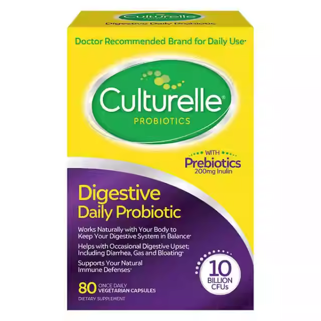 Culturelle Adult Probiotic Digestive Health Capsules Family Pack 80 capsules