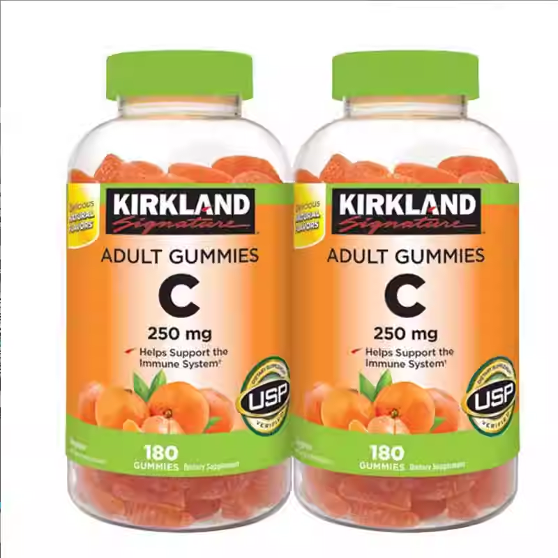Kirkland VC Natural Vitamin C Fruit Flavor Gummy Bears 180 Pills*2 Bottles
