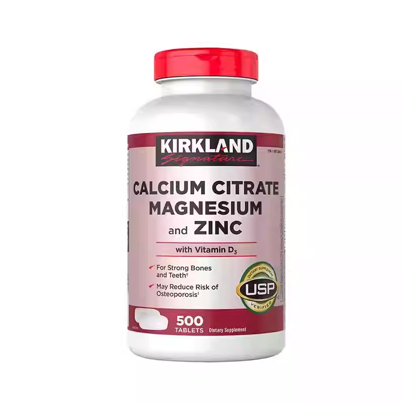 Kirkland Calcium Magnesium Zinc   Vitamin D Citric Acid Calcium Tablets 500 Pills