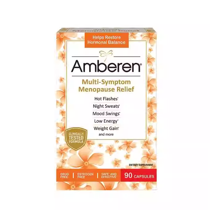 Amberen Multi-Sym Menopause Relief for Women; Sleep Aid Capsules 90 Count