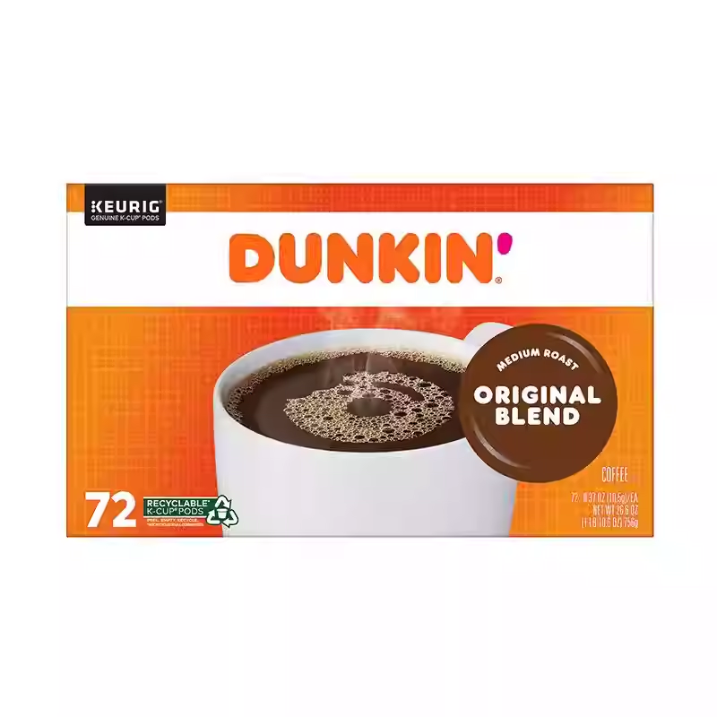 Dunkin Donuts Arabica Medium Roast Original Flavor Pod Coffee 756g 72 cups