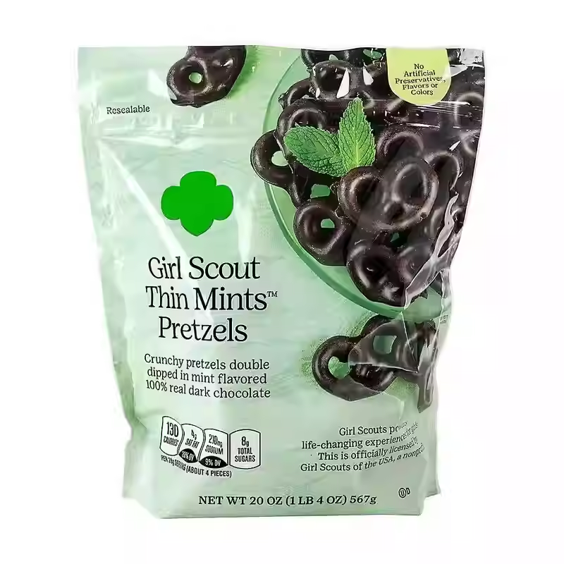 Girl Scouts Peppermint Dark Chocolate Pretzel Cookie Snack 567g