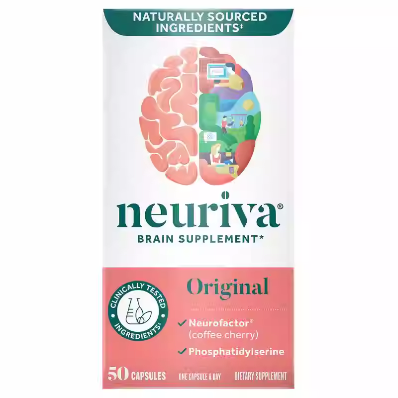 Neuriva Original Memory Support Supplement; Focused Memory Nourishment; Natural Plant; 50 Count