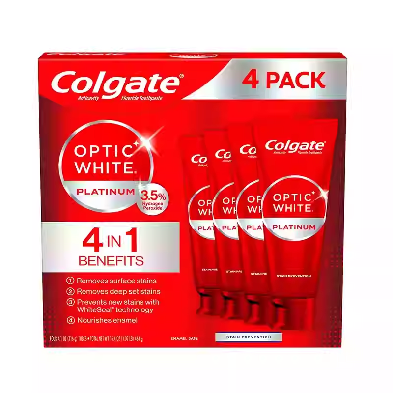 Colgate whitening toothpaste with fluoride to prevent tooth decay, 116g*4 tubes