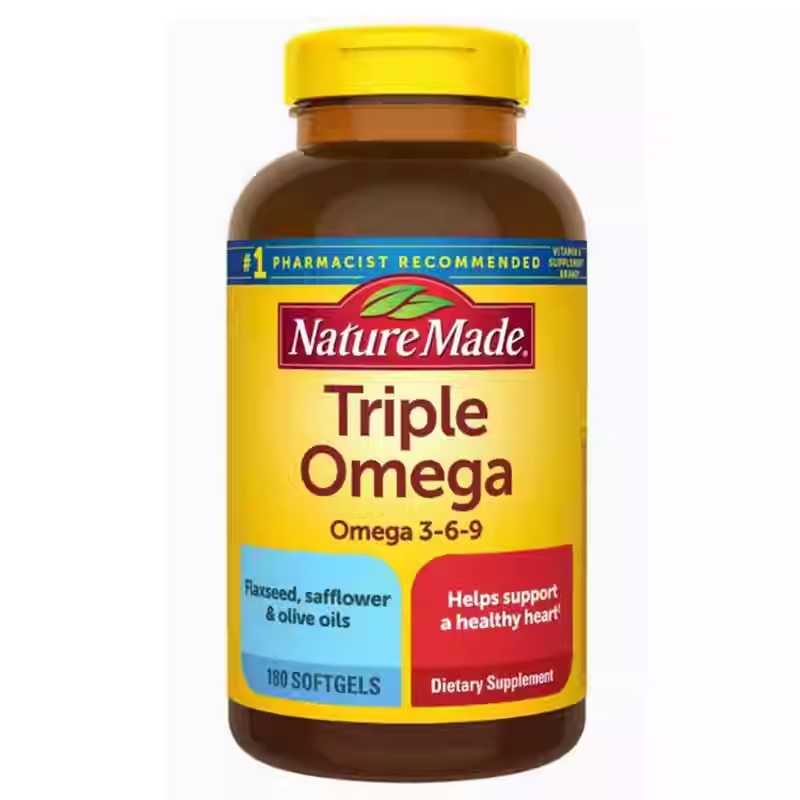 Nature Made Triple Omega Flaxseed Oil Complex Capsules 180 Count