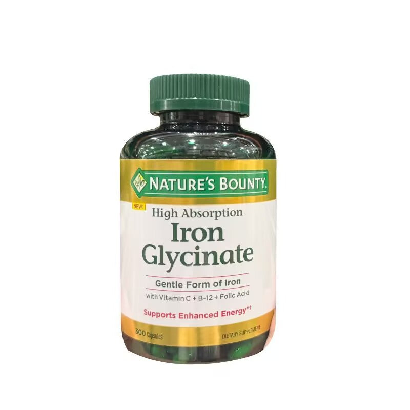 Nature's Bounty natural iron glycinate capsules 300 pills