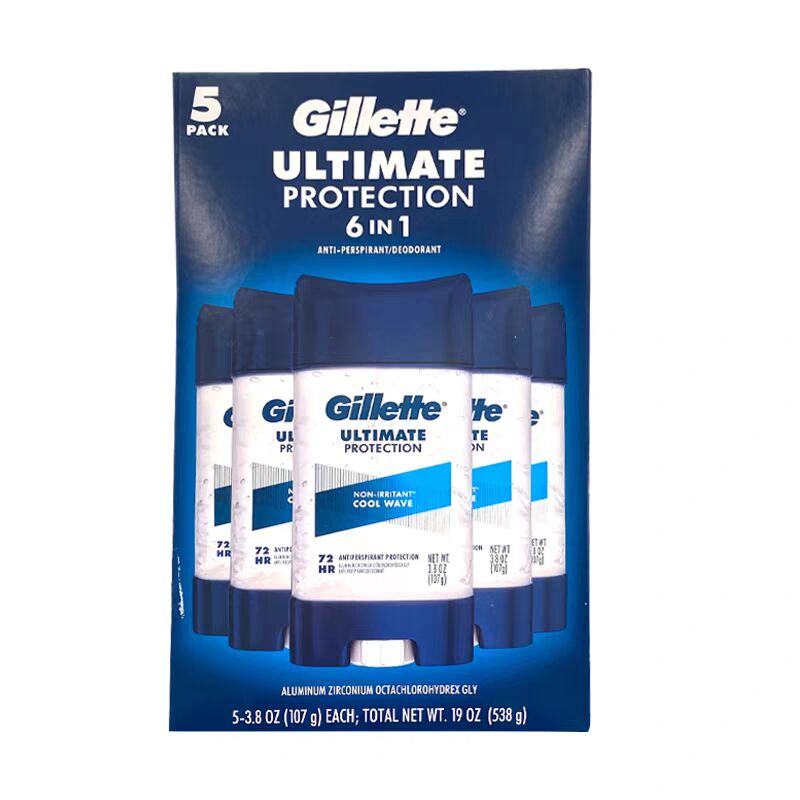 Gillette Men's Clear Gel Deodorant 107g 5 Pack