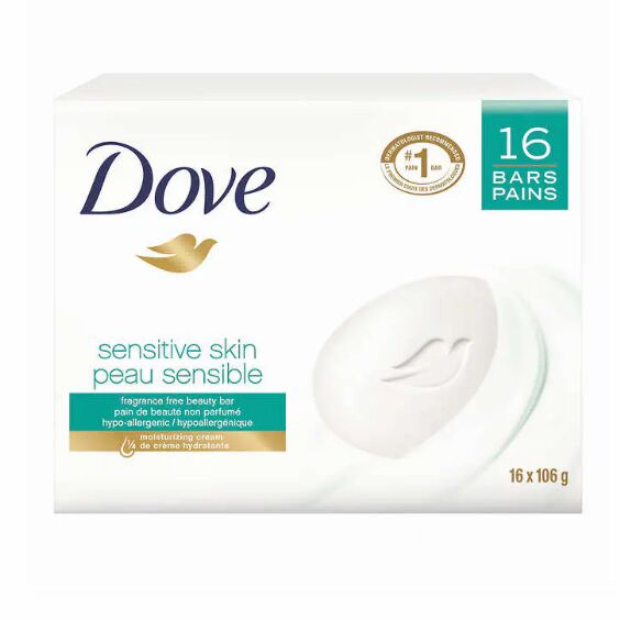 Dove  sensitiveSkin soap for sensitive skin family pack 106g*16 pieces