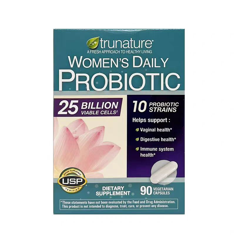 Trunature Women's 250 Billion Probiotic Capsules for Vaginal Flora Balance Digestive Health 90