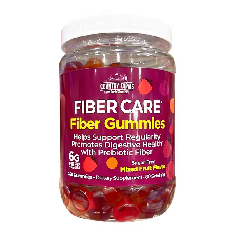 Country Farms fiber prebiotic fiber gummy digestive health 240 pieces fruit flavor