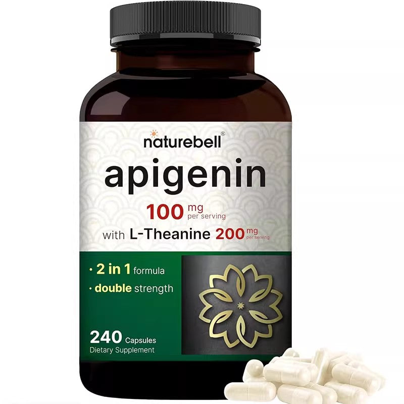 NatureBell Apigenin Fennel Extract 50mg with L-Theanine Capsules 240 Pills