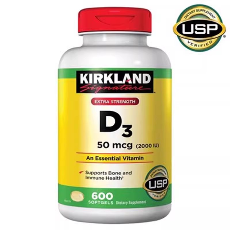 Kirkland  Vitamin D3 promotes calcium absorption 2000IU 600粒