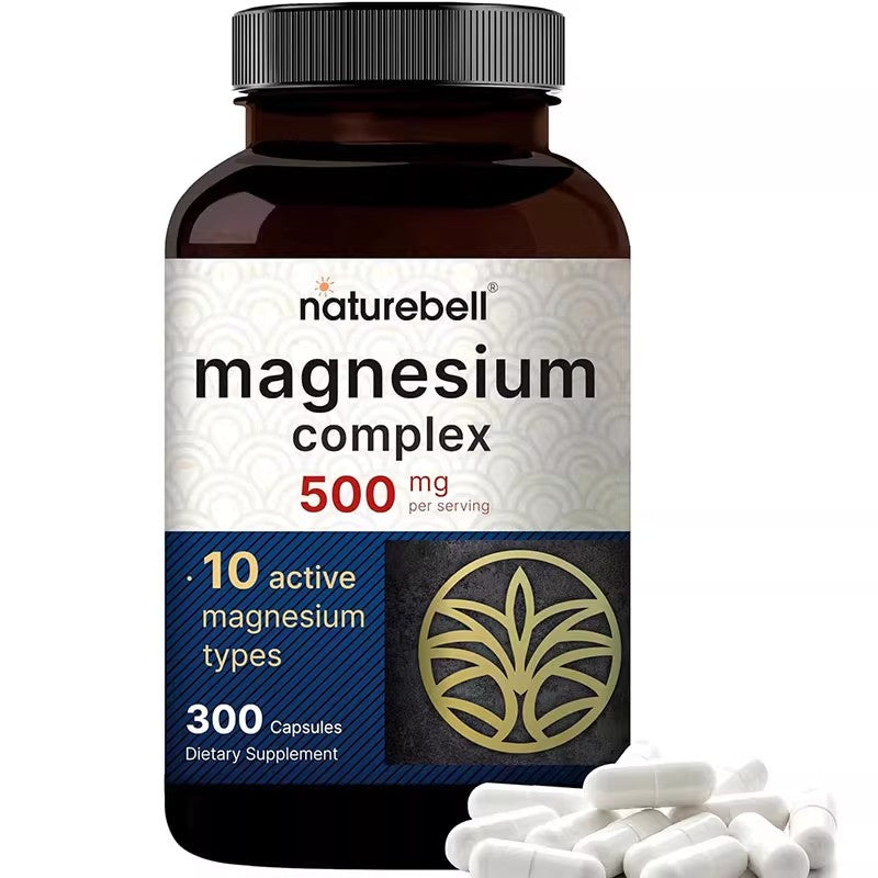 NatureBell Multi Magnesium Complex Supplement Capsules 300 Count Heart Muscle Skeletal Health