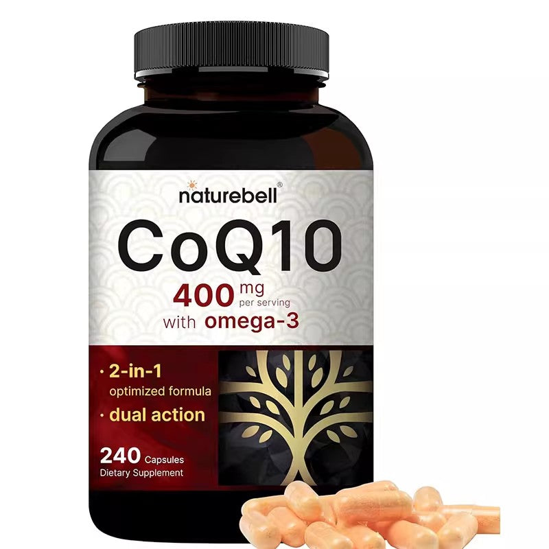 NatureBell CoQ10 Coenzyme Q10 Omega3 Dual Action Capsules Heart Health 240 Pills