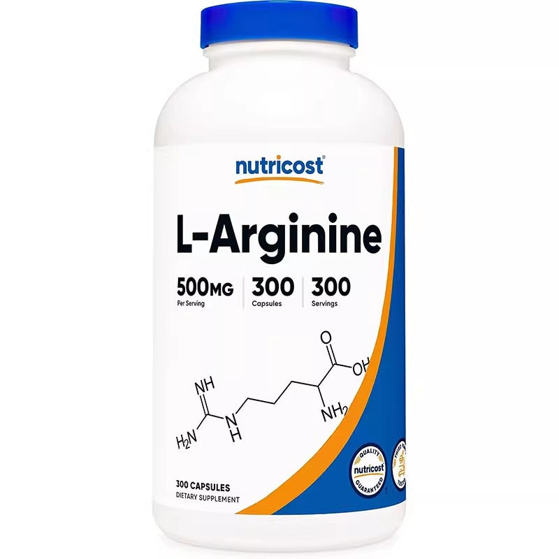 Nutricost L-Arginine L-Arginine 500mg Supplement Capsules 300 Count