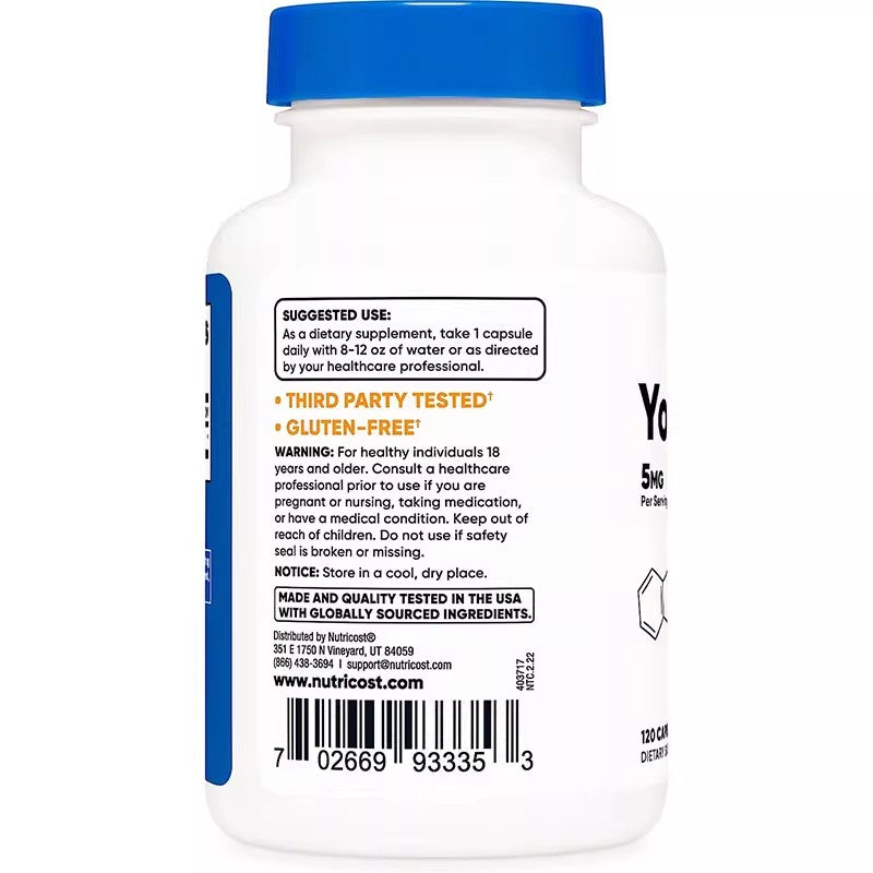 Nutricost YohimbineHCl Yohimbine HCl 5mg Capsules 120 Energy Metabolism