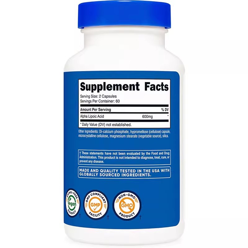 Nutricost Alpha Lipoic Acid sulfur-containing acid capsules 120 capsules