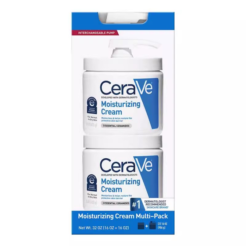 Cerave Moisturizing Cream for Face and Body with Pump Head 453g*2 bottles