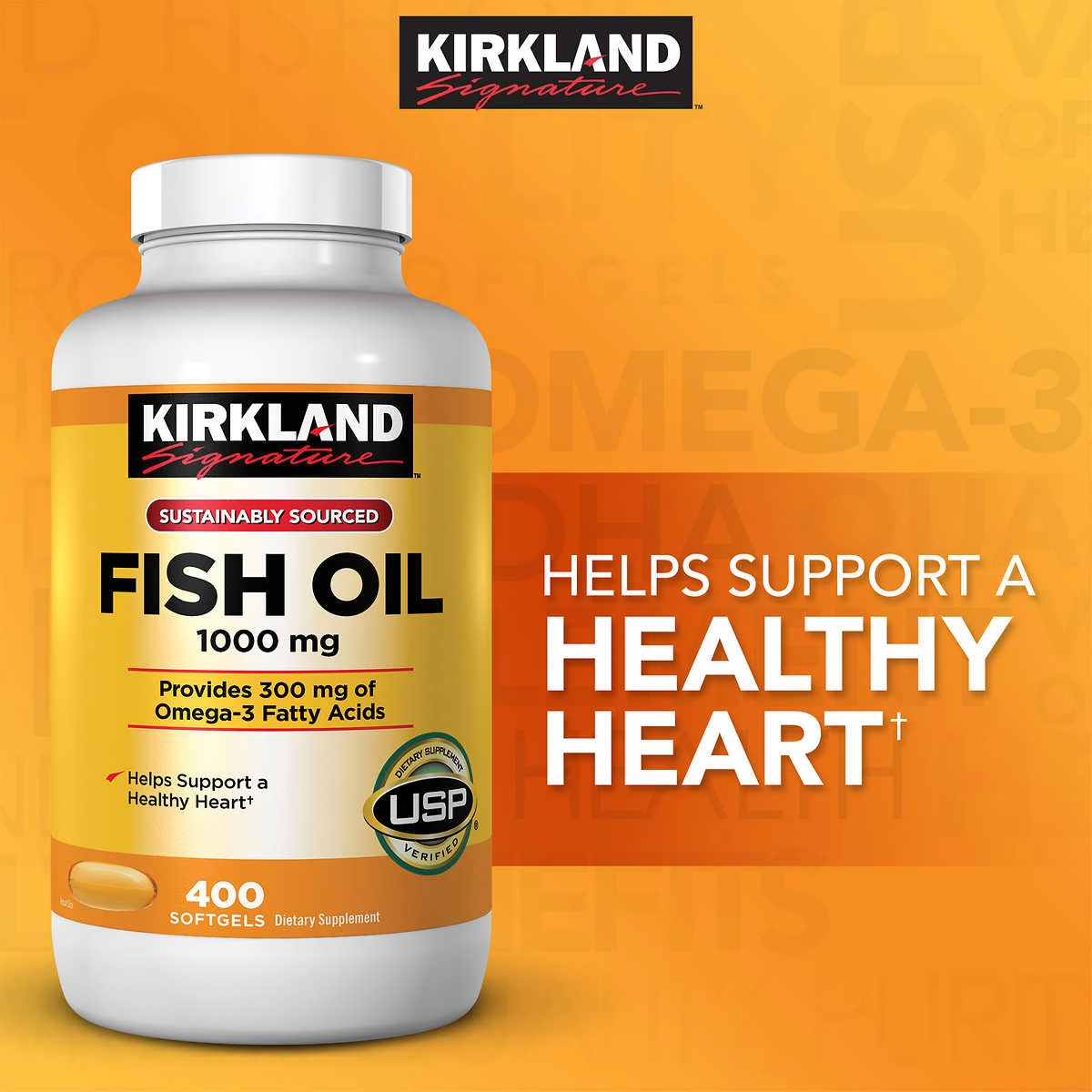 Kirkland fish oil Natural Deep Sea Fish Oil 1000mg 400 capsules