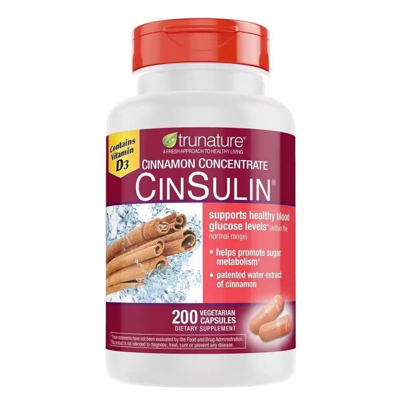 TruNature CinSulin Cinnamon Yeast Chromium Capsules 200 Count