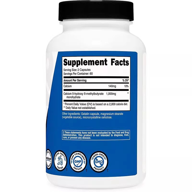 Nutricost HMB beta-hydroxy beta-methylbutyrate calcium capsules 120 capsules fitness muscle gain