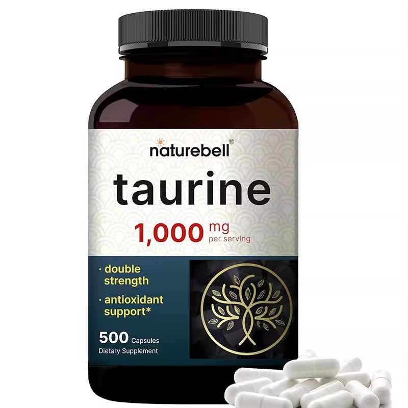 NatureBell Taurine Double Strength Capsules Amino Acid 500mg 500 tablets