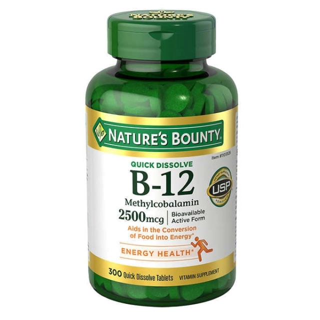 Nature's Bounty Vitamin B12 2500 mcg 300 tablets