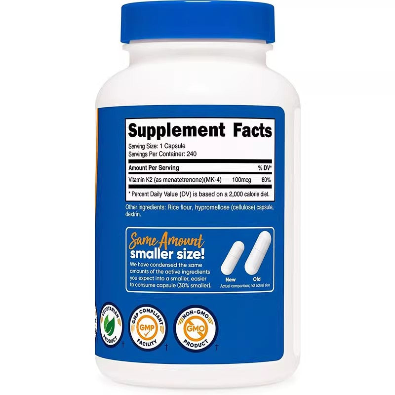 Nutricost Vitamin K2 100mcg MK-4 Bone Health Capsules 240 Pills