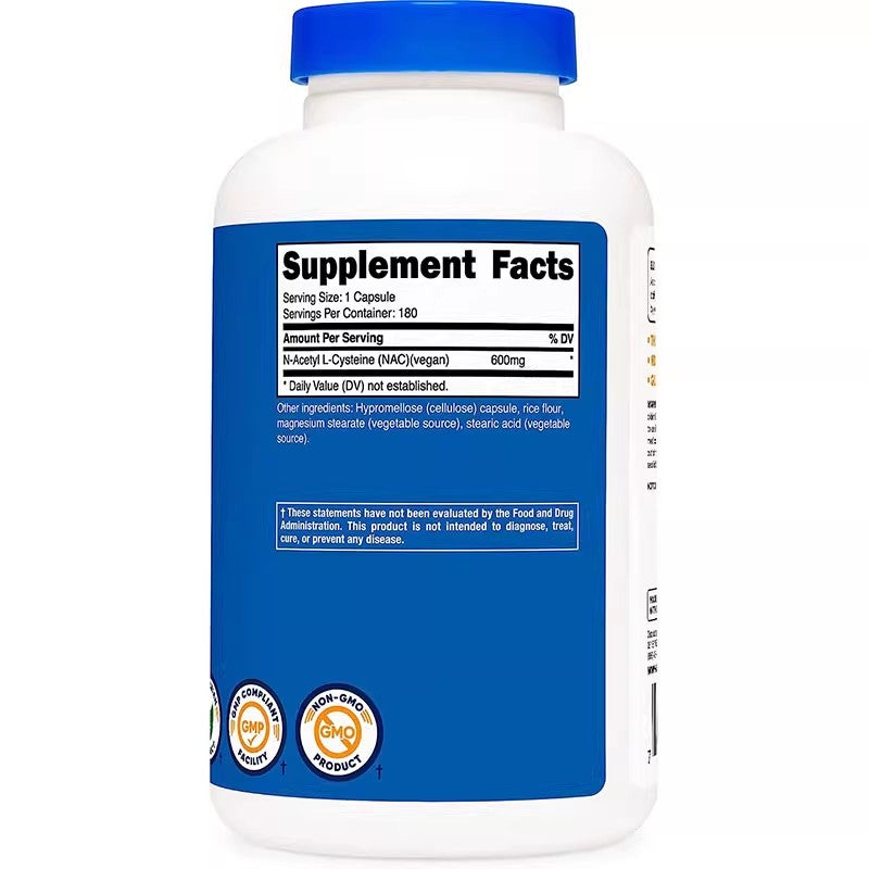 Nutricost NAC N-Acetyl L-Cysteine 600mg Capsules 180ct Kang Oxid
