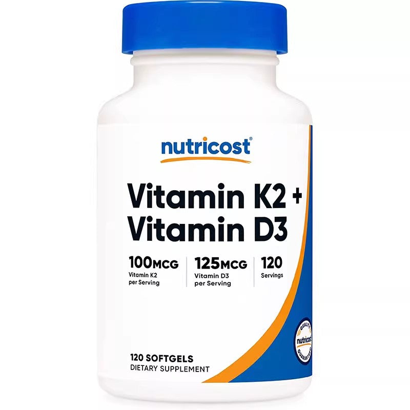 Nutricost Vitamin K2 100mcg Vitamin D3 5000IU Capsules 120ct