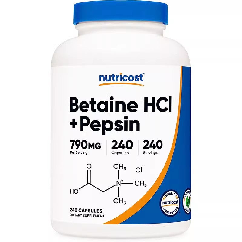 Nutricost Betaine HCl Pepsin; Salt Acid Beet   Pepsin Capsules 240 P