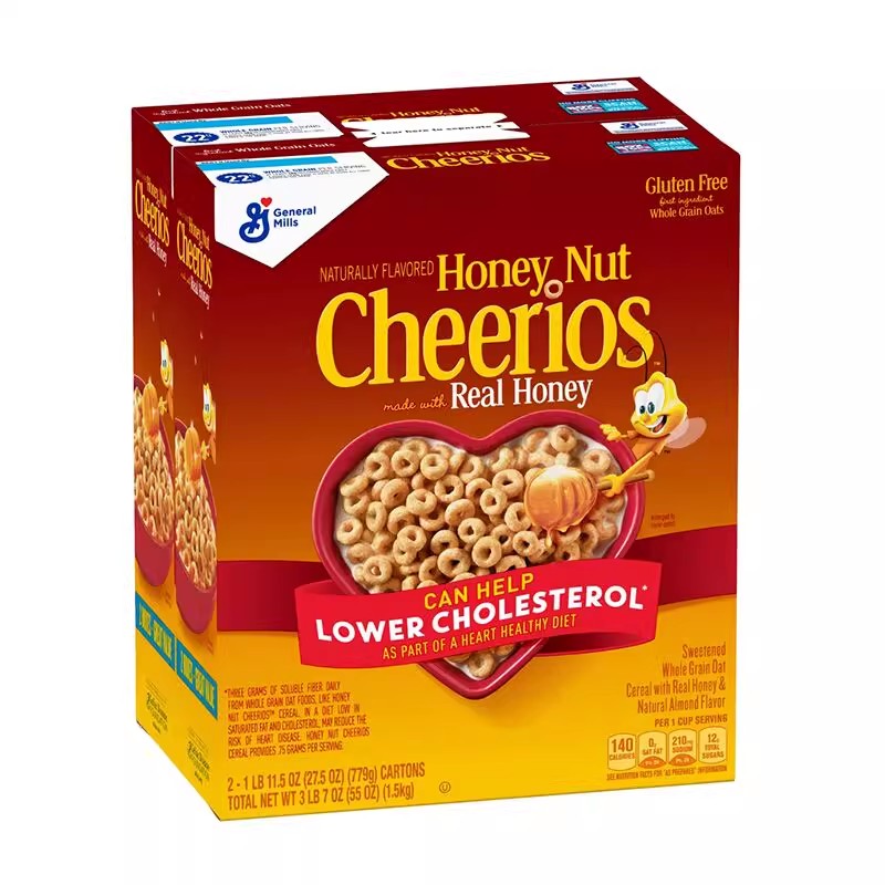 Cheerios Oatmeal Honey Nutritional Ready-to-Drink Breakfast Cereal for Children 779g*2 Box