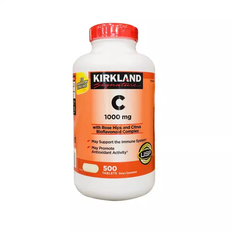 Kirkland CoQ10 Rose Hips Orange Flavor Vitamin C Chewable 1000mg High Potency 500 Table