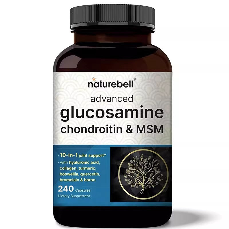 NatureBell Glucosamine Chondroitin MSM 10 in 1 Joint Supplement Capsules 240 Pills