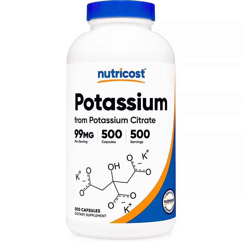 Nutricost Potassium Citrate Lemon Acid Potassium 99mg Potassium Element 500 Capsules