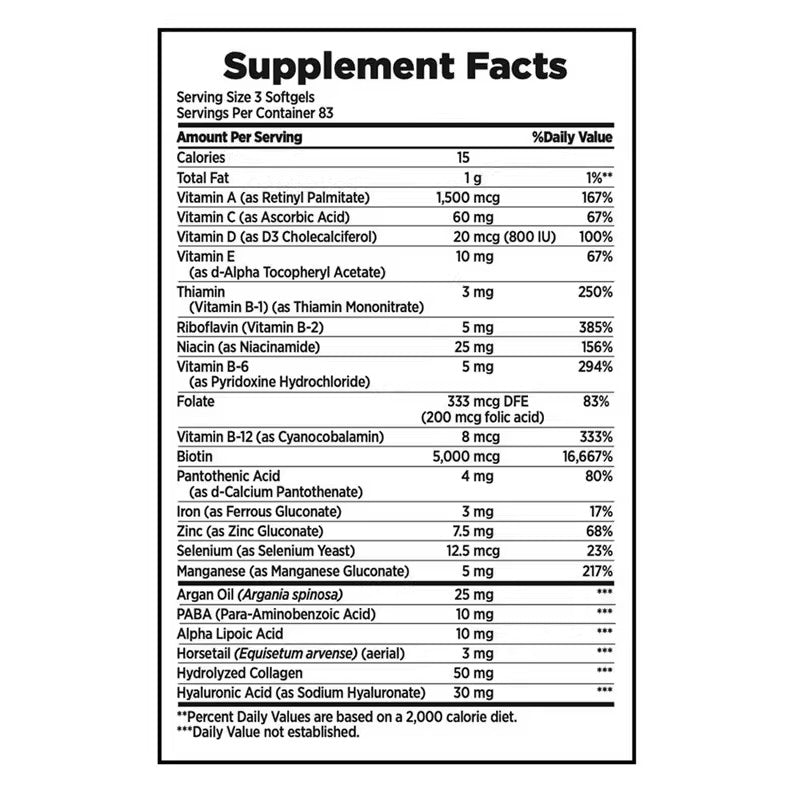Nature's Bounty Natural's Bounty Collagen Protein Biotin Capsules 250 Pills