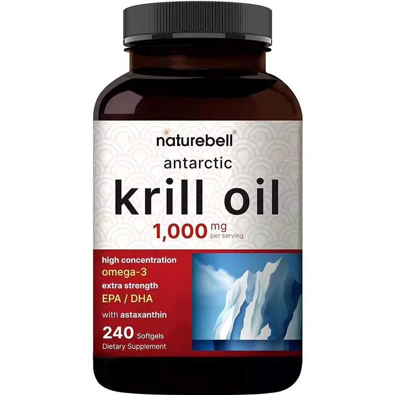 NatureBell Antarctic Krill Oil 1000mg Astaxanthin Phospholipids 240 capsules Heart