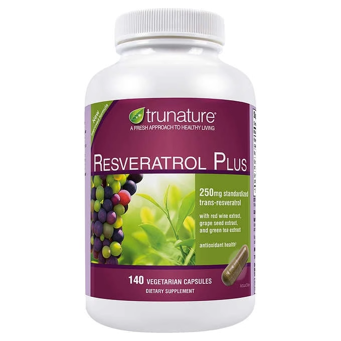 Trunature Grape Seed Extract Trans-Resveratrol 250mg Antioxidant Capsules 140